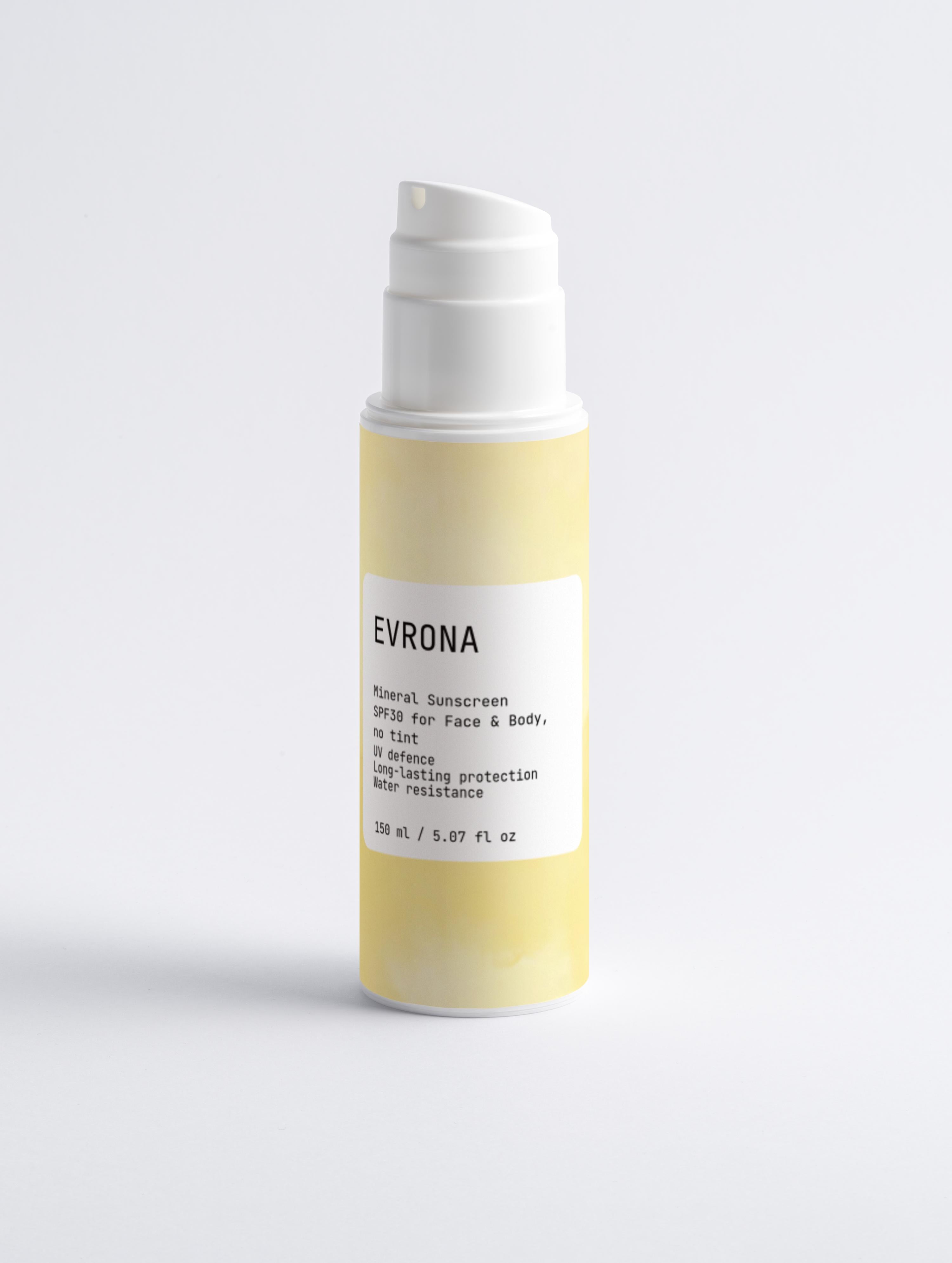 Mineral Sunscreen SPF30 for Face & Body, no tint